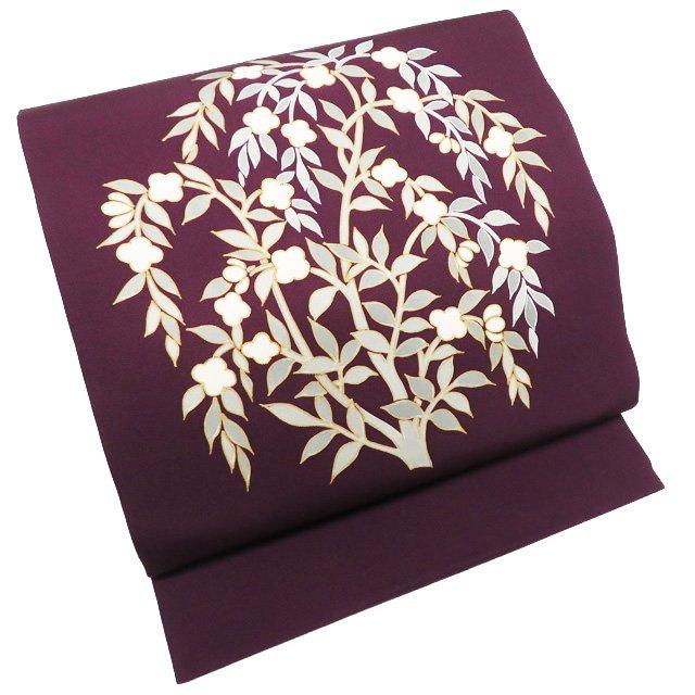 名古屋帯 なごや帯 中古 リサイクル 塩瀬 カジュアル 仕立て上がり 金  