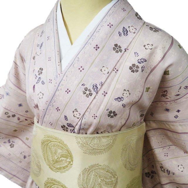 紬 着物 中古 正絹 袷 カジュアル 花模様 灰梅色 多色 身丈159cm 裄67cm M きもの北條 A1087-5 紬 着物 中古 正絹 袷 カジュアル 花模様 灰梅色 多色 身丈159cm 裄