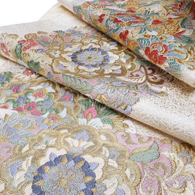 袋帯 中古 リサイクル 正絹 フォーマル 仕立て上がり 六通 花鳥模様 華文 花紋 箔糸 練色 多色 金銀 きもの北條 A1088-13 楽天市場】【 中古 】 袋帯 リサイクル 正絹 フォーマル 仕立て上がり