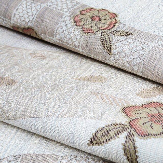 袋帯 中古 リサイクル 正絹 カジュアル 仕立て上がり 六通 白泥 大島  