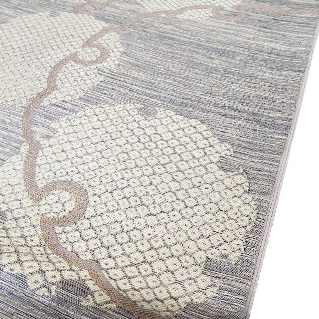 袋帯 中古 リサイクル 正絹 紬地 仕立て上がり 六通 雪輪模様 鹿の子  