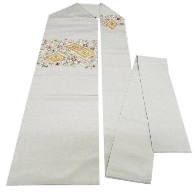 特選　名古屋帯 なごや帯 中古 リサイクル 正絹 カジュアル 縮緬地 花の図 花菱  裏葉柳色 多色 金 きもの北條 A1091-7 楽天市場】【 中古 】 特選 名古屋帯 なごや帯 リサイクル 正絹