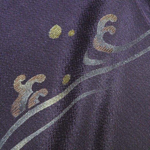 付下げ 付け下げ 訪問着 着物 未使用 袷 縮緬地 落款 刺繍 波に兎の図 葡萄色 多色 身丈167.5cm 裄70cm L トール きもの北條 A1092-4 付下げ 付け下げ 訪問着 着物 未使用 袷 縮緬地 落款 刺繍 波に兎の図