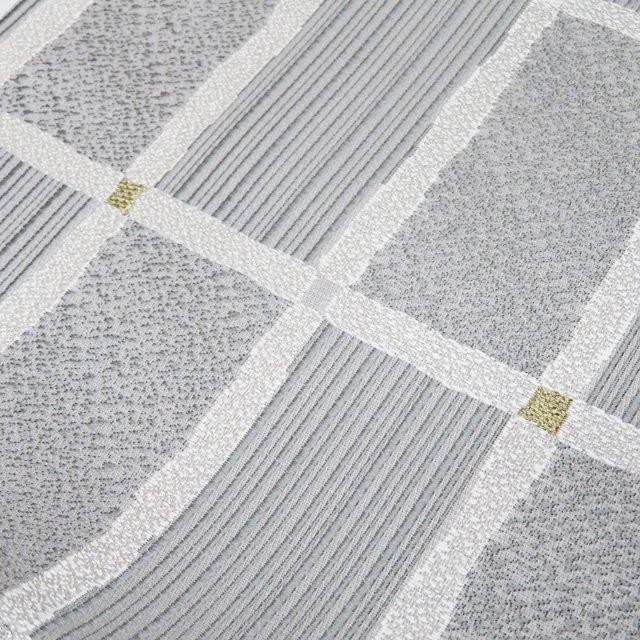 袋帯 中古 リサイクル 正絹 フォーマル 仕立て上がり 六通 格子模様 箔  