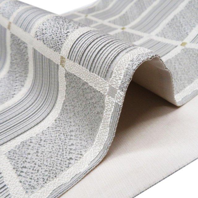 袋帯 中古 リサイクル 正絹 フォーマル 仕立て上がり 六通 格子模様 箔  