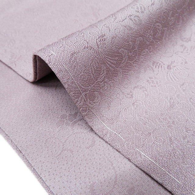 色無地 着物 中古 正絹 袷 フォーマル 紋付き 地模様 鳳凰唐草文様 薄