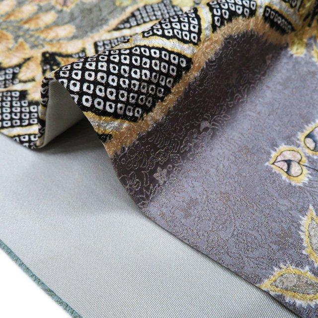 特選 訪問着 着物 中古 袷 桐屋 翠山工房 辻が花 絞り 地模様 金通し