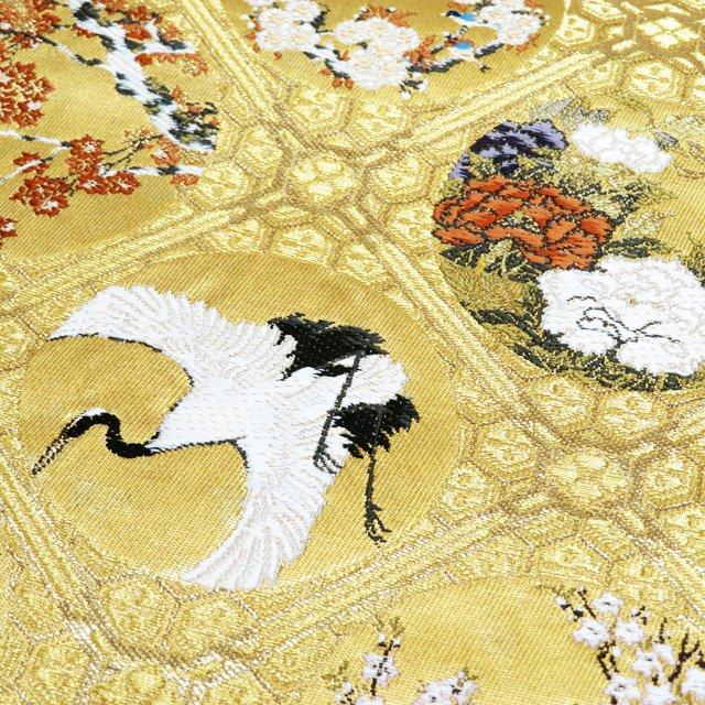 袋帯 中古 リサイクル 正絹 フォーマル 仕立て上がり 六通 本金箔つづれ 琳派瑞祥錦 箔糸 黒色 多色 金 きもの北條 A1226-20 袋帯 中古 リサイクル 正絹 フォーマル 仕立て上がり 六通 本金箔