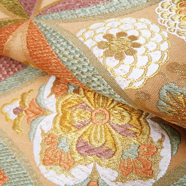 袋帯 中古 リサイクル 正絹 フォーマル 仕立て上がり 六通 七宝松皮菱 