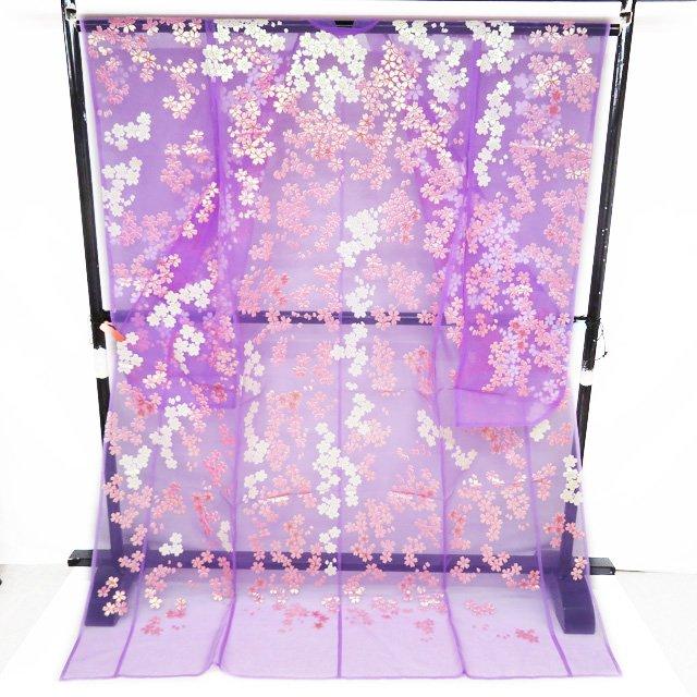 打掛 着物 ポリエステル オーガンジー 桜模様 ラメ 花嫁衣装 婚礼 和装  