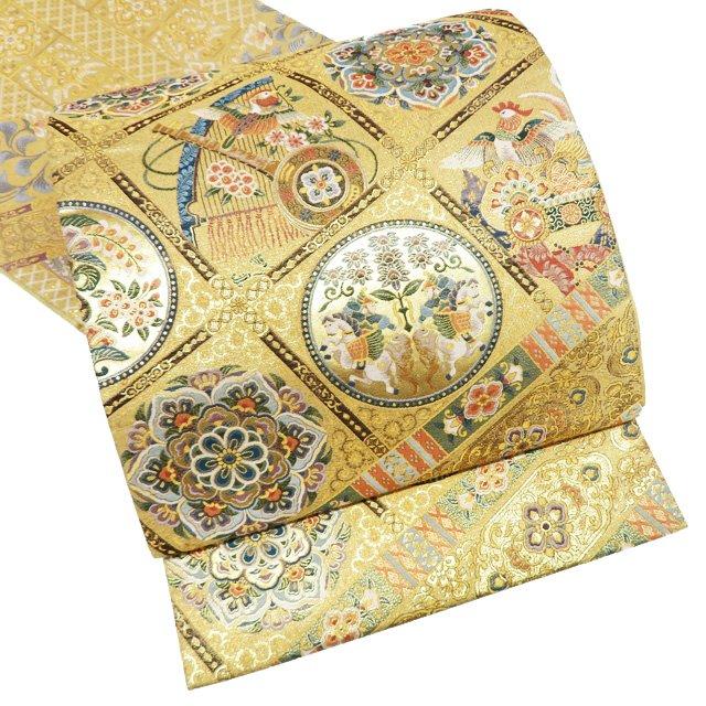 1800織 袋帯 中古 リサイクル 正絹 フォーマル 仕立て上がり 六通 名華  