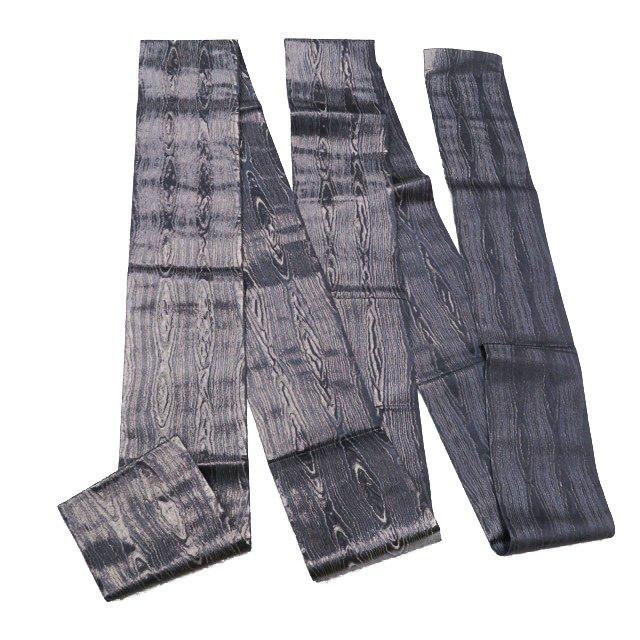 半幅帯 中古 リサイクル 正絹 カジュアル 仕立て上がり 全通 木目模様  