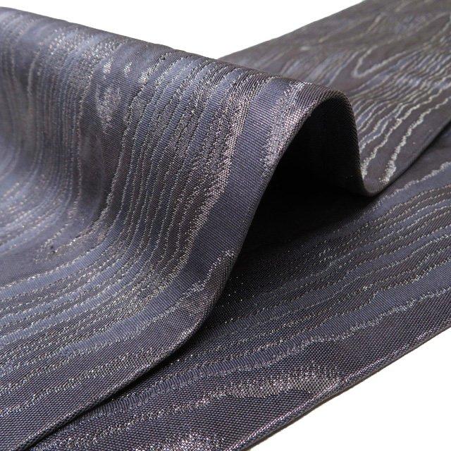 半幅帯 中古 リサイクル 正絹 カジュアル 仕立て上がり 全通 木目模様  