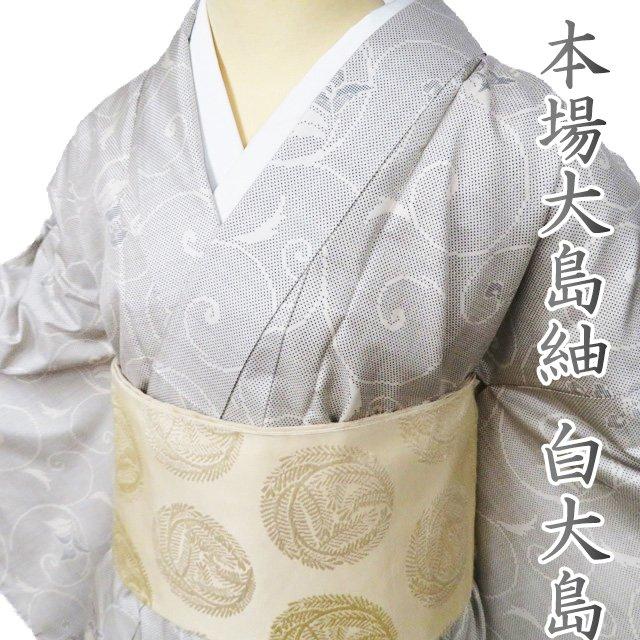 お見分け済 美品 正絹袷 白大島紬単品 742cce56cab5889e96e9ad42289d44