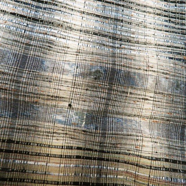 紬 付け下げ 付下げ 着物 中古 正絹 袷 カジュアル 麦藁色 黒色 多色  