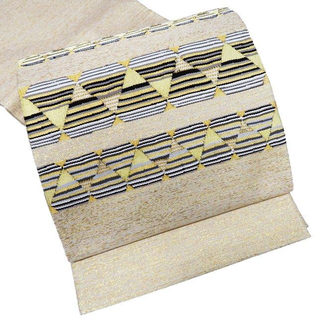 袋帯 未使用 正絹 フォーマル 仕立て上がり お太鼓柄 組織 組帯 箔糸  