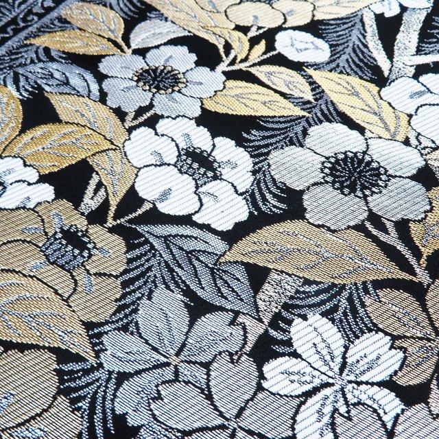 袋帯 中古 リサイクル 正絹 フォーマル 仕立て上がり 六通 花鳥模様 尾長鳥 箔糸 黒色 白色 金銀 きもの北條 A1104-12 袋帯 中古 リサイクル 正絹 フォーマル 仕立て上がり 六通 花鳥模様