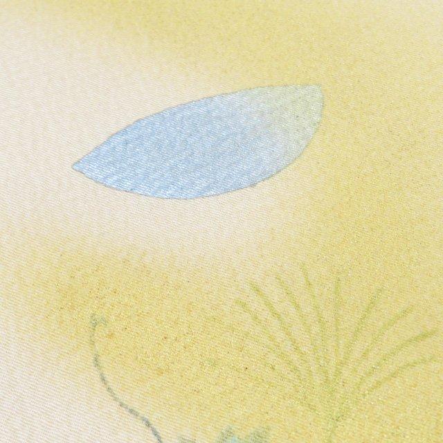 名古屋帯 なごや帯 中古 リサイクル 正絹 カジュアル 仕立て上がり 縮緬地 イチョウに植物文様 海棠色 多色 きもの北條 A1253-16 名古屋帯 なごや帯 中古 リサイクル 正絹 カジュアル 仕立て上がり