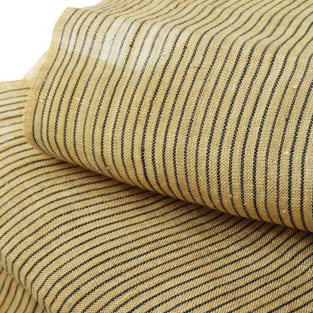 芭蕉布 反物 素材 未仕立て 帯反物 縦縞模様 枯色 黒色 きもの