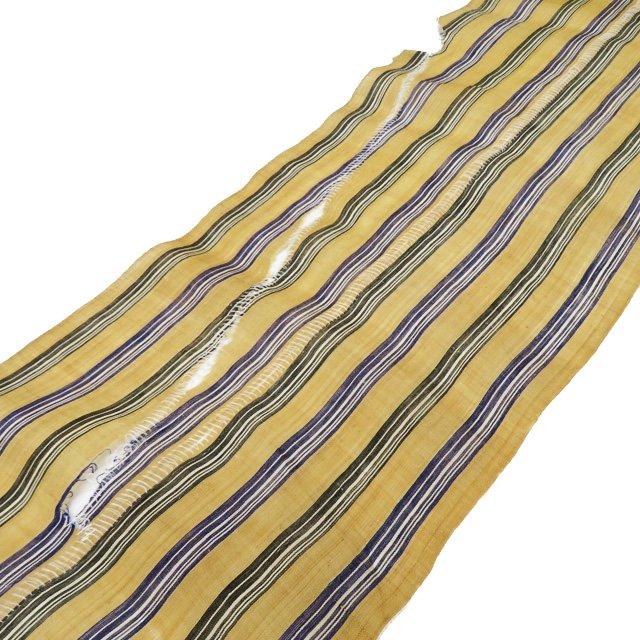 芭蕉布 反物 素材 未仕立て 縦縞模様 枯色 多色 きもの北條 A1113-4  