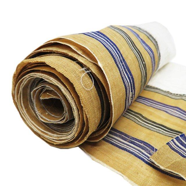 芭蕉布 反物 素材 未仕立て 縦縞模様 枯色 多色 きもの北條 A1113-4  