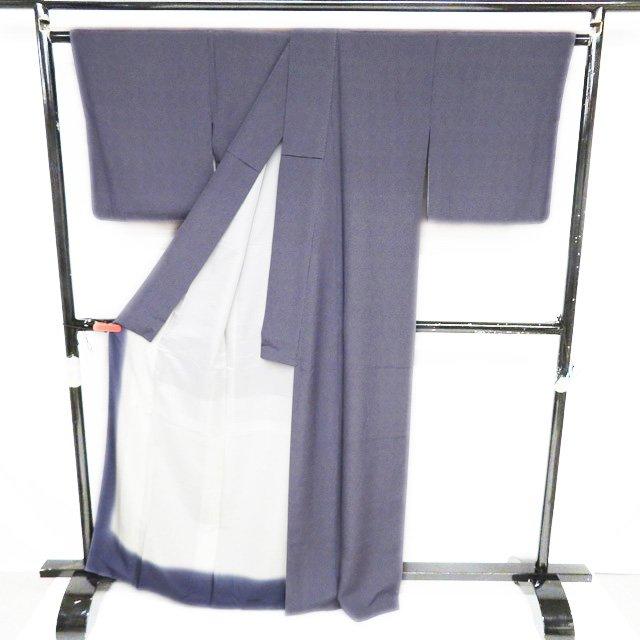 小紋 江戸小紋 着物 中古 正絹 袷 カジュアル 角通し 深紫色 身丈166cm