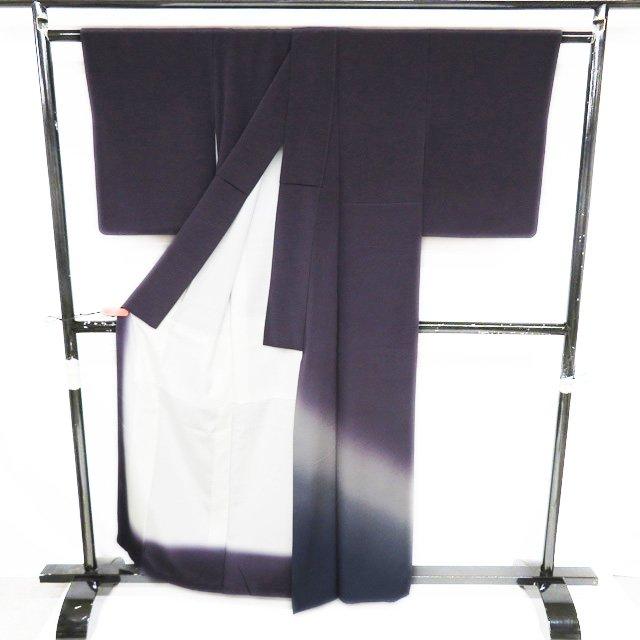 色留袖 着物 中古 紋付 一つ紋 銀花仙 暈し ぼかし 滅紫色 多色 身丈
