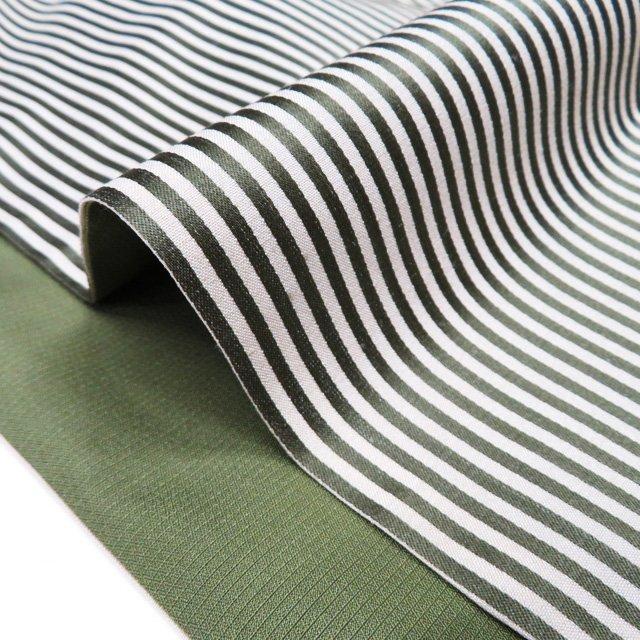 お召し 御召 着物 中古 正絹 袷 カジュアル 縦縞模様 ストライプ 老竹