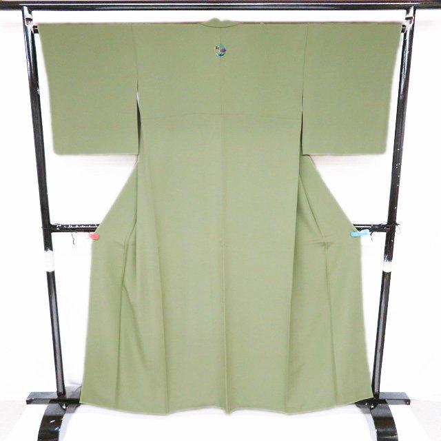 色無地 着物 中古 正絹 袷 カジュアル 洒落紋 柳染色 身丈160cm 裄66.5cm M きもの北條 A1131-3 色無地 着物 中古 正絹 袷 カジュアル 洒落紋 柳染色 身丈160cm 裄66.5