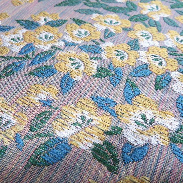 特選 袋帯 未使用 カジュアル 六通 古田芳彩作 人間国宝 木村雨山画 山吹の図 木箱入り マルチカラー 多色 金 きもの北條 A1143-18_3