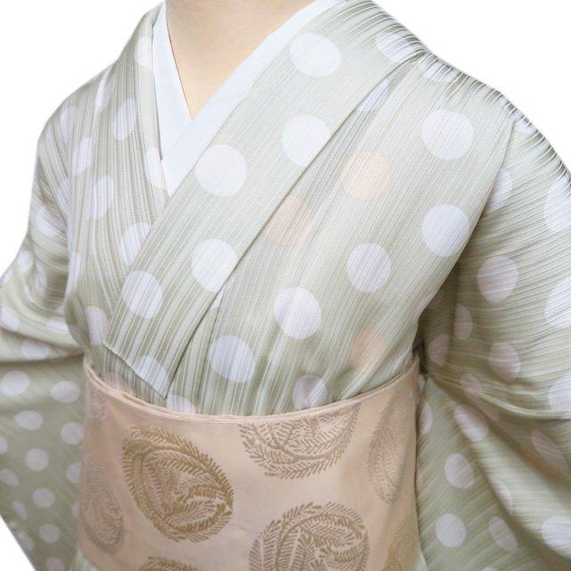 新古品！美品＊単衣＊灰藤色＊絞り柄＆水玉＊オシャレ＊着物＊１６０ｃｍ＊裄６８ レディース 新古品！美品＊単衣＊灰藤色＊絞り柄＆水玉＊オシャレ