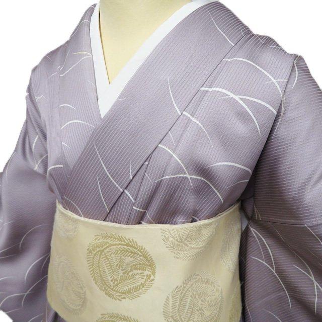 小紋 着物 中古 正絹 袷 カジュアル 芝草模様 薄色 身丈155.5cm 裄66cm SA ワイド きもの北條 A1153-3 小紋 着物 中古 正絹 袷 カジュアル 芝草模様 薄色 身丈155.5cm 裄66cm