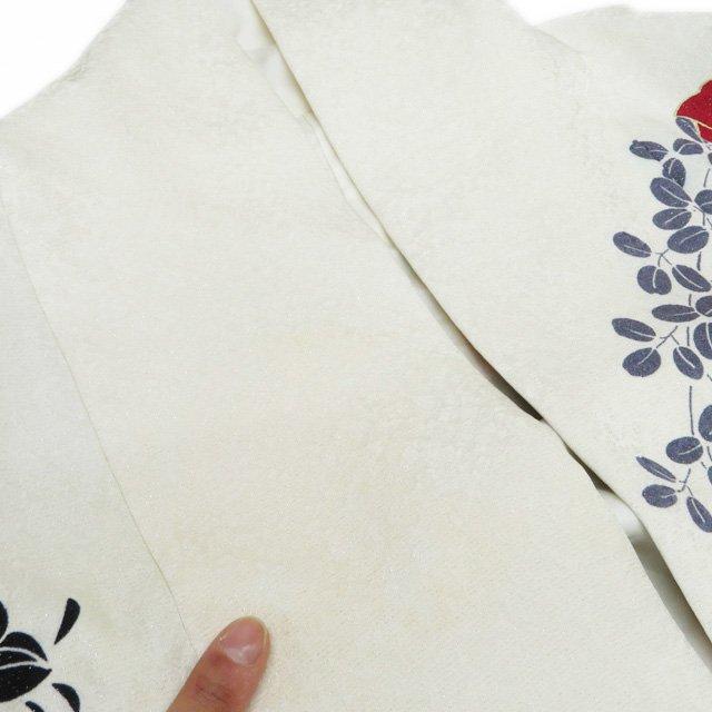 振袖 着物 中古 正絹 刺繍 花模様 秋草 蝶 銀通し 赤色 ギャル 白色 黒色 多色 金 身丈175cm 裄68cm L トール きもの北條 A1157-6 振袖 着物 中古 正絹 刺繍 花模様 秋草 蝶 銀通し 赤色 ギャル 白色