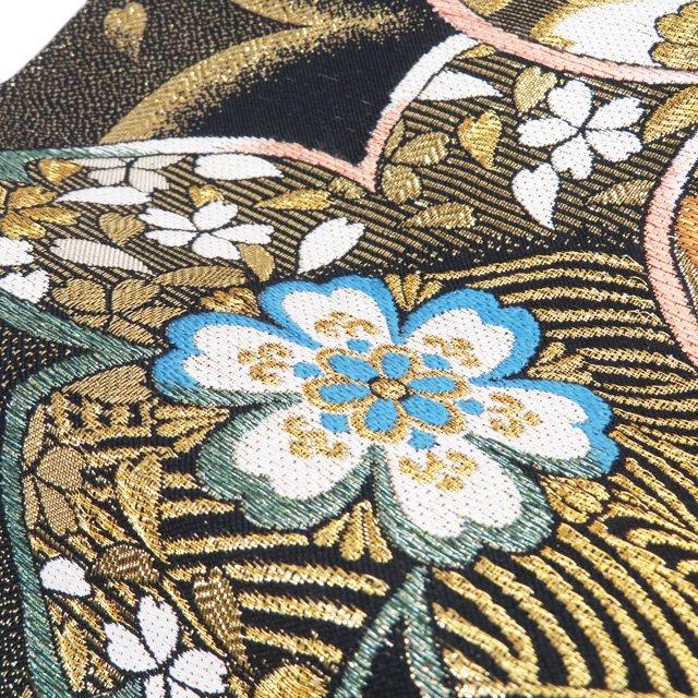 袋帯 振袖用 中古 リサイクル 正絹 フォーマル 仕立て上がり 六通 花