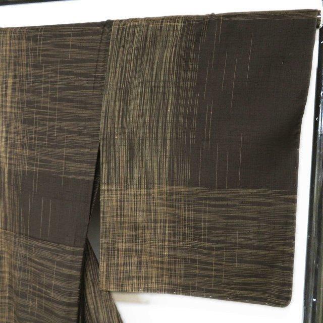 紬 着物 中古 正絹 単衣 カジュアル 焦茶色 茶系色 身丈168cm 裄66cm L トール きもの北條 A1163-16 紬 着物 中古 正絹 単衣 カジュアル 焦茶色 茶系色 身丈168cm 裄66cm L
