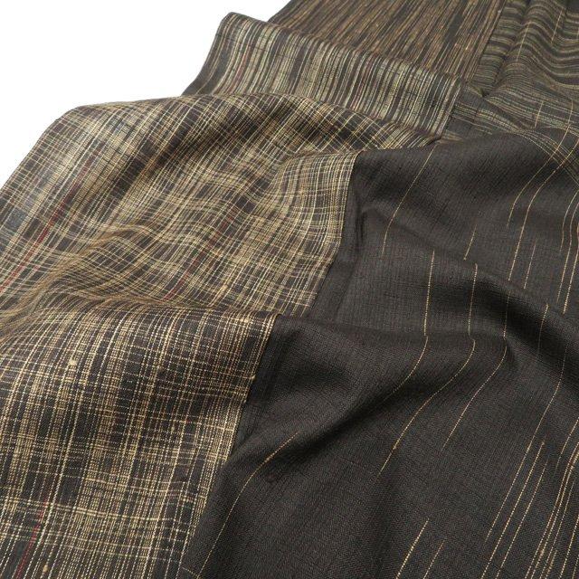 紬 着物 中古 正絹 単衣 カジュアル 焦茶色 茶系色 身丈168cm 裄66cm L トール きもの北條 A1163-16 紬 着物 中古 正絹 単衣 カジュアル 焦茶色 茶系色 身丈168cm 裄66cm L