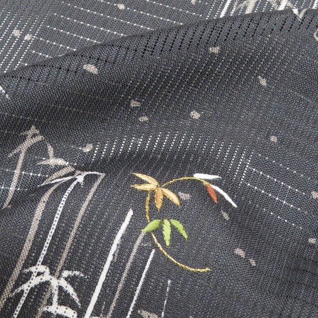 夏物 付下げ 付け下げ 訪問着 着物 未使用 正絹 竹文 反端付き 墨色 多色 身丈167cm 裄68cm L トール きもの北條 A1163-21 夏物 付下げ 付け下げ 訪問着 着物 未使用 正絹 竹文 反端付き 墨色 多