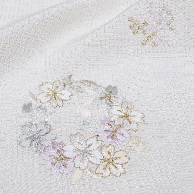 夏物 付下げ 付け下げ 訪問着 着物 未使用 未仕立て 仮絵羽 フォーマル 刺繍 生成色 多色 金糸 きもの北條 A1163-8 夏物 付下げ 付け下げ 訪問着 着物 未使用 未仕立て 仮絵羽 フォーマル