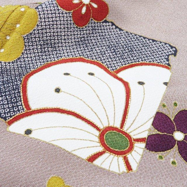 付下げ 付け下げ 訪問着 着物 中古 正絹 縮緬地 袷 金駒刺繍 花の図 梅