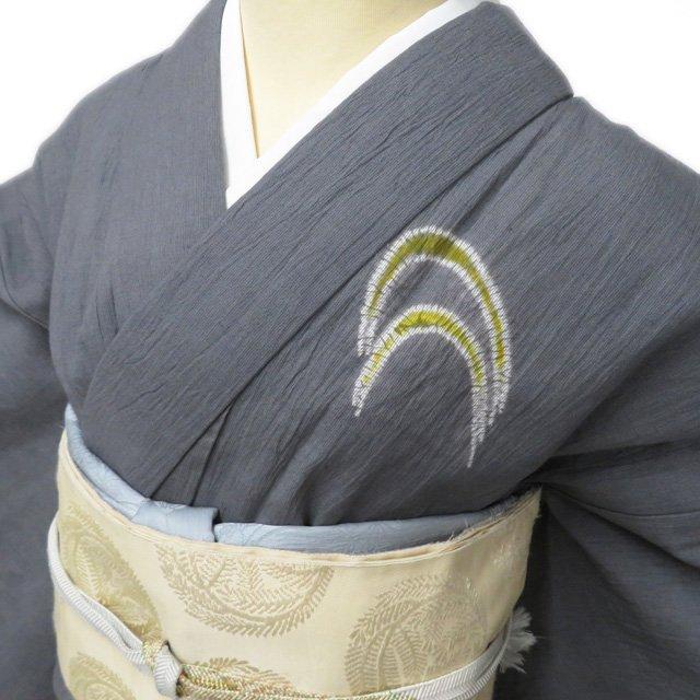夏物 訪問着 着物 未使用 綿麻 セミフォーマル 絞り染め 反端付き 鼠色 多色 身丈167.5cm 裄70cm L トール きもの北條 A1172-18_1