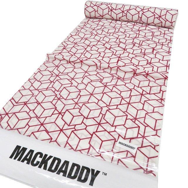 夏物 反物 小紋 浴衣 着物 未仕立て 新古品 セオアルファ カジュアル MACKDADDY 幾何学模様 白色 赤色 きもの北條 A1173-12 夏物 反物 小紋 浴衣 着物 未仕立て 新古品 セオアルファ カジュアル