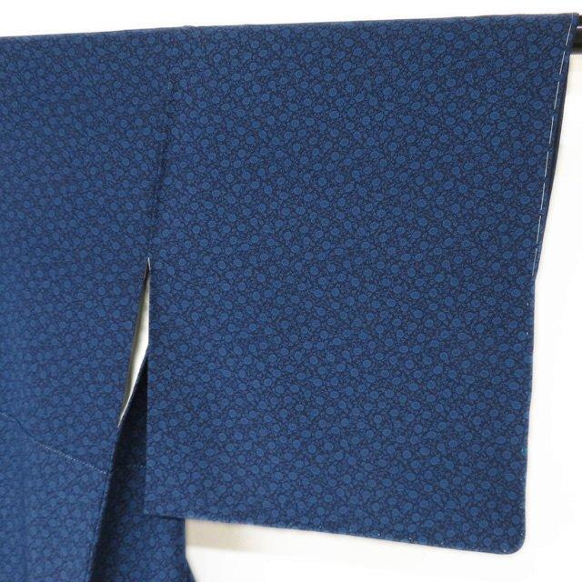 小紋 着物 未使用 正絹 袷 カジュアル 阿波藍染伝統工芸 金子正 落款