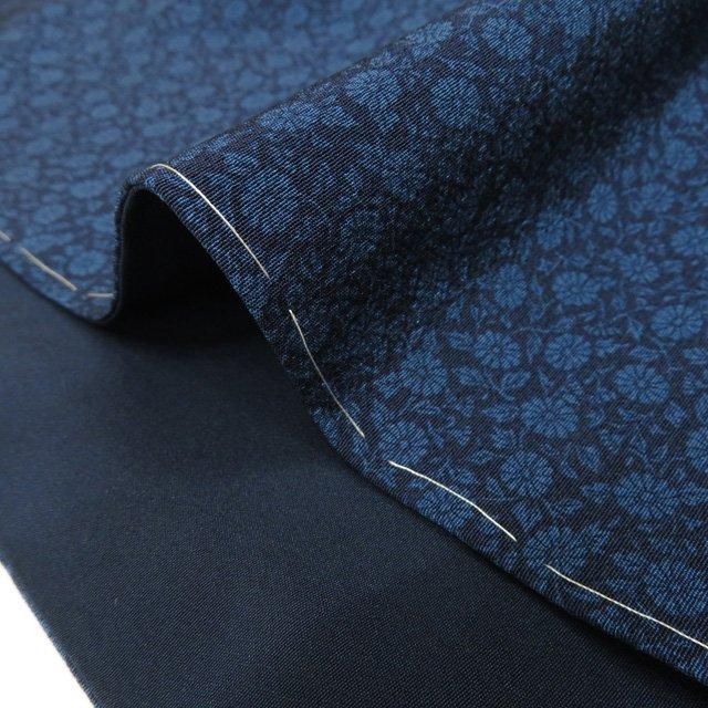 小紋 着物 未使用 正絹 袷 カジュアル 阿波藍染伝統工芸 金子正 落款