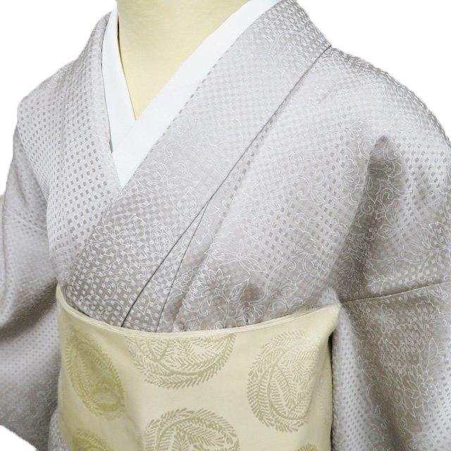 小紋 着物 中古 正絹 袷 カジュアル 花模様 地模様 亜麻色 身丈154cm 裄62.5cm SA きもの北條 A1183-2 小紋 着物 中古 正絹 袷 カジュアル 花模様 地模様 亜麻色 身丈154cm