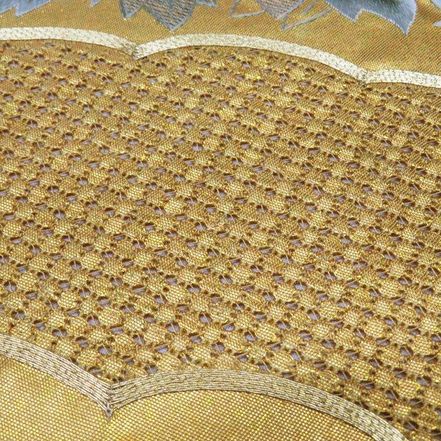 袋帯 中古 リサイクル 正絹 フォーマル 仕立て上がり お太鼓柄 汕頭刺繍 スワトウ 蘇州刺繍 花の図 引箔 多色 金 きもの北條 A1191-17 袋帯 中古 リサイクル 正絹 フォーマル 仕立て上がり お太鼓柄 汕頭