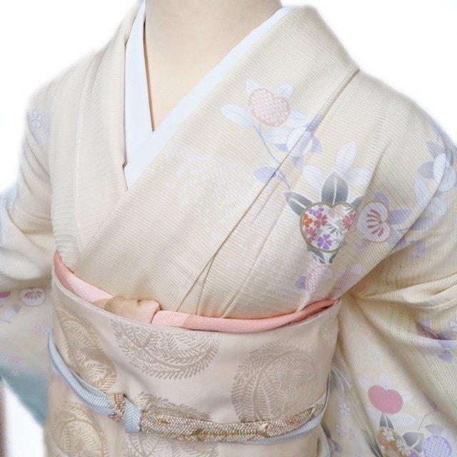 夏物 夏着物 訪問着 着物 未使用 正絹 絽 フォーマル 花の図 橘 女郎花 