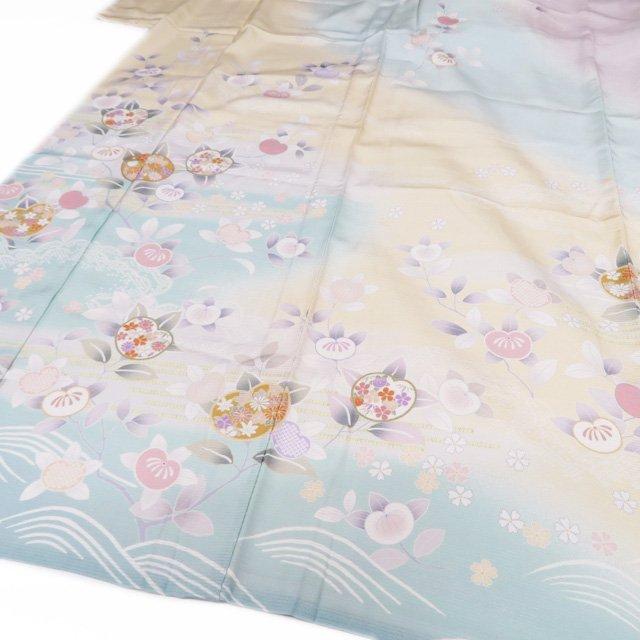 夏物 夏着物 訪問着 着物 未使用 正絹 絽 フォーマル 花の図 橘 女郎花色 多色 身丈170.5cm 裄69.5cm L トール きもの北條 A1192-14の画像