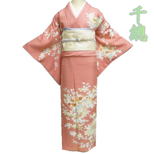 特選 訪問着 着物 中古 袷 フォーマル 金駒刺繍 本加工 花の図 地模様 桜色 多色 金 身丈167.5cm 裄66cm L トール きもの北條 A1288-7 特選 訪問着 着物 中古 正絹 袷 紋付き 金駒刺繍 千總 高島屋扱い 花