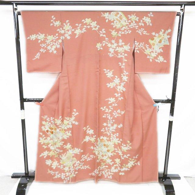 特選 訪問着 着物 中古 正絹 袷 紋付き 金駒刺繍 千總 高島屋扱い 花模様 和本 東雲色 多色 身丈162cm 裄64.5cm M きもの北條 A1196-4の画像