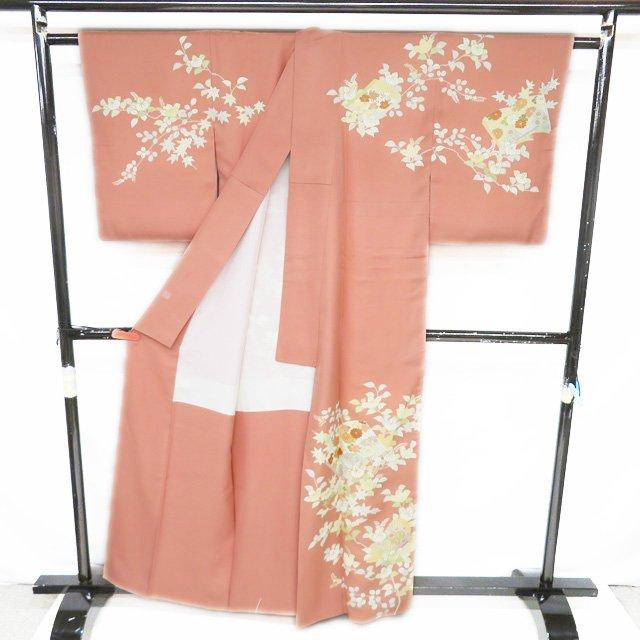 特選 訪問着 着物 中古 正絹 袷 紋付き 金駒刺繍 千總 高島屋扱い 花模様 和本 東雲色 多色 身丈162cm 裄64.5cm M きもの北條 A1196-4の画像